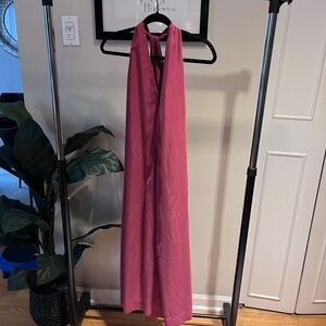 Prologue Pink Halter-Neck Tie-Back Maxi Dress - Size S